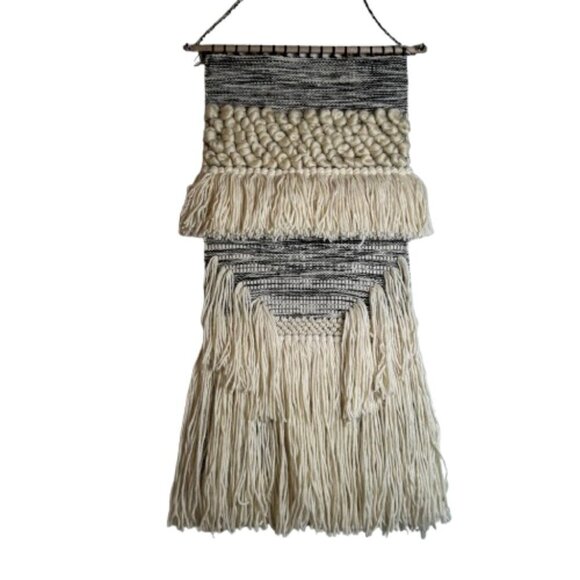 FINAL REDUCTION - HAND WOVEN Wall Hanging BOHO Fiber Art Tapestry #2636 - Picture 1 of 5